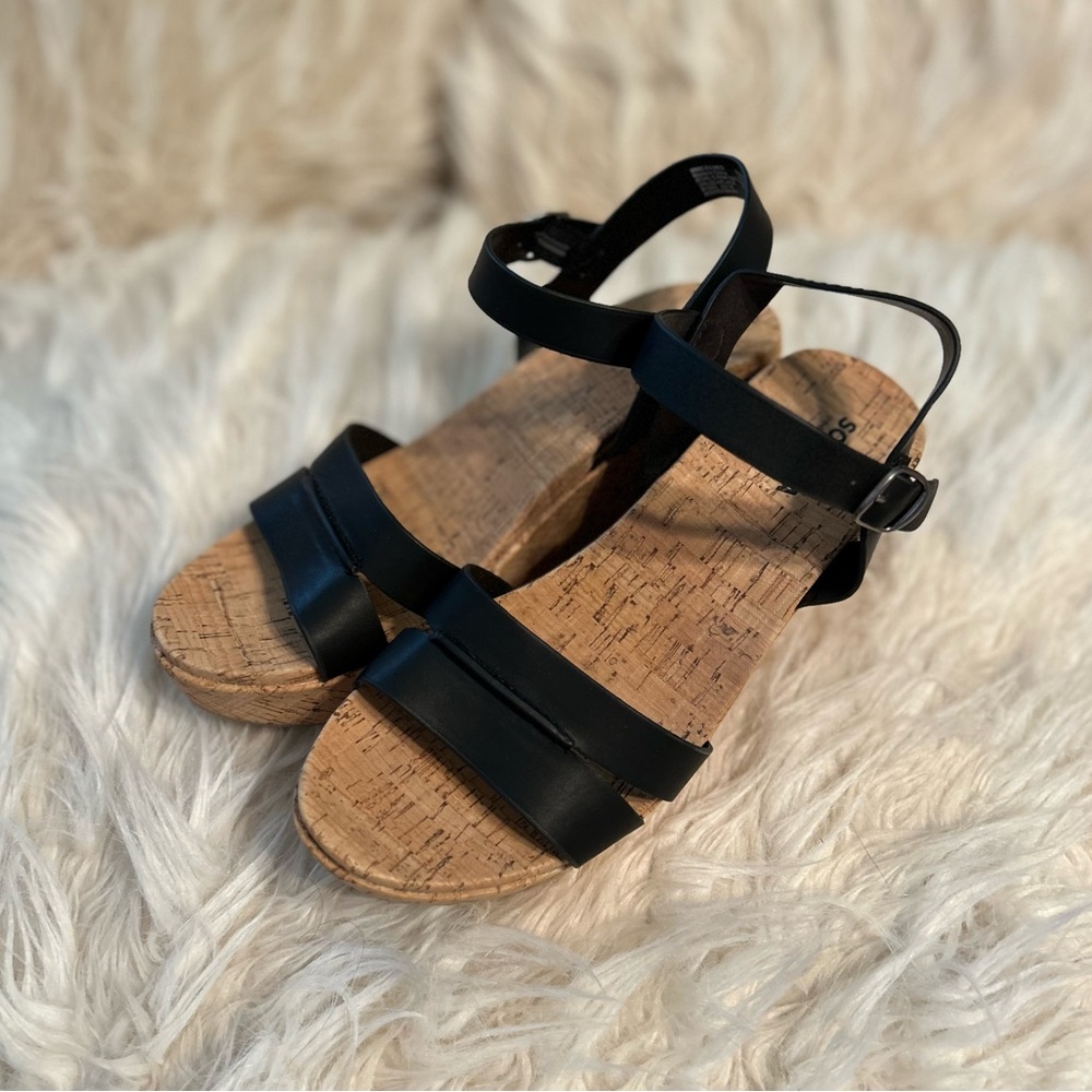 Sonoma Lola Black Wedge Sandals, Women’s 8.5 - Picture 8 of 10